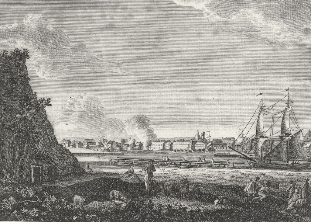 FRANCE. Dieppe, Dept of Lower Seine, in c1770 old antique print picture